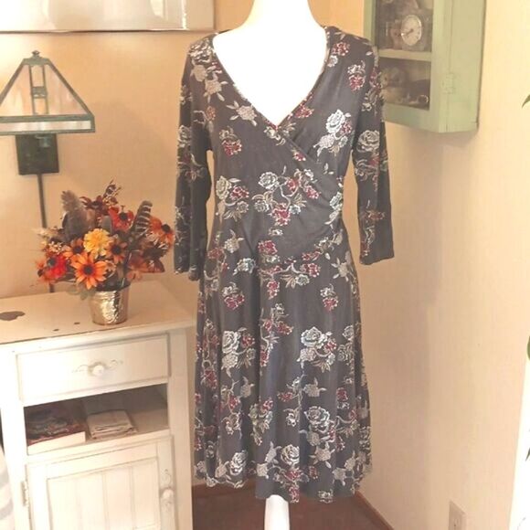 Garnet Hill Bianna Surplice Knit Dress - Picture 1 of 11